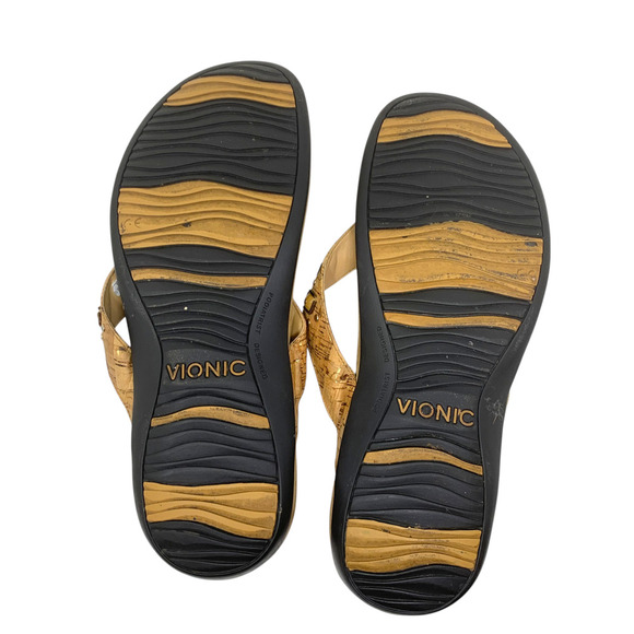 Vionic Floriana Sz 8 Cork Embellished Beaded Thong Flip Flops Comfort Sandals - Picture 7 of 7